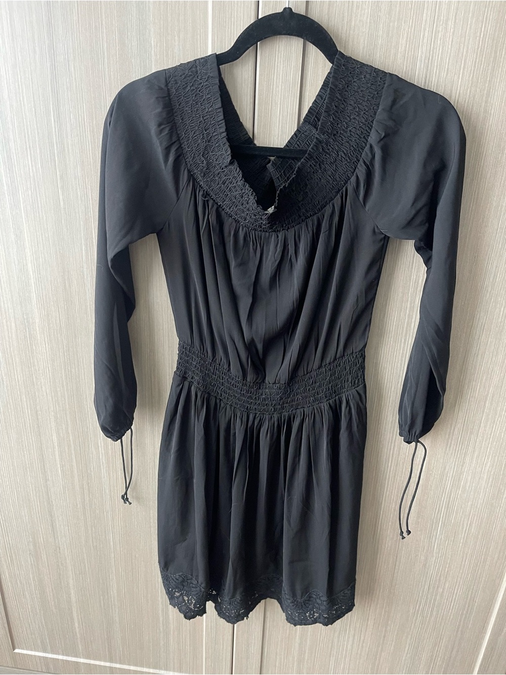 Abercrombie & Fitch Black Smocked Mini Dress Size Small